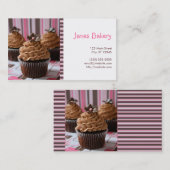 Roze en bruine koekjes visitekaartje (Voorkant / Achterkant)