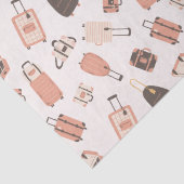 Roze en bruine koffer reispatroon tissuepapier (Detail)