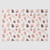 Roze en bruine koffer reispatroon tissuepapier (Voorkant)