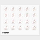 Roze en bruine koffietijd Square Sticker (Vel)