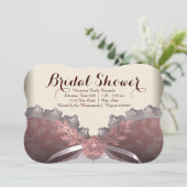 Roze en bruine korset bruidsfeest kaart (Staand voorkant)