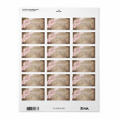 Roze en bruine kruisadres etiket (Full Sheet)
