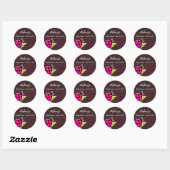 Roze en bruine Ladybug Sticker Labels (Vel)