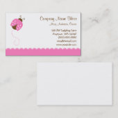 Roze en bruine ladybug visitekaartje (Voorkant / Achterkant)