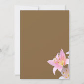 Roze en bruine lelie bruiloft kaart (Achterkant)