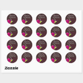 Roze en bruine lieveheersbeestje Adresetiketten Ronde Sticker (Vel)