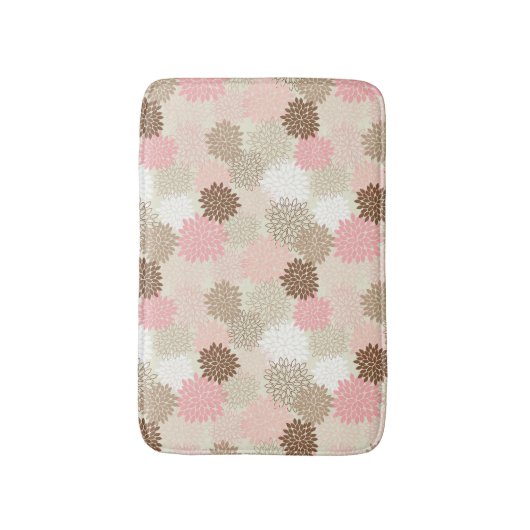 Roze en bruine maanpatroon badmat (Voorkant Verticaal)