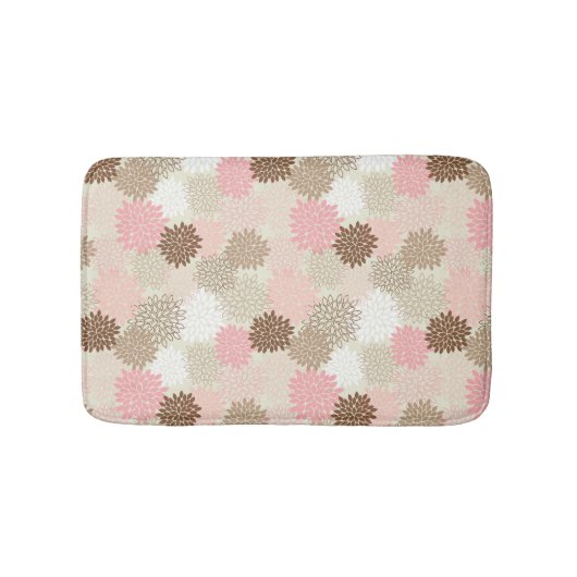 Roze en bruine maanpatroon badmat (Voorkant)