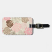 Roze en bruine maanpatroon bagagelabel (Voorkant horizontaal)