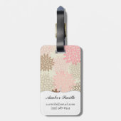 Roze en bruine maanpatroon bagagelabel (Achterkant verticaal)