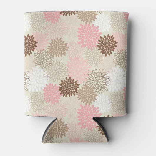 Roze en bruine maanpatroon blikjeskoeler (Voorkant)