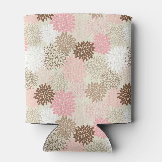 Roze en bruine maanpatroon blikjeskoeler (Achterkant)