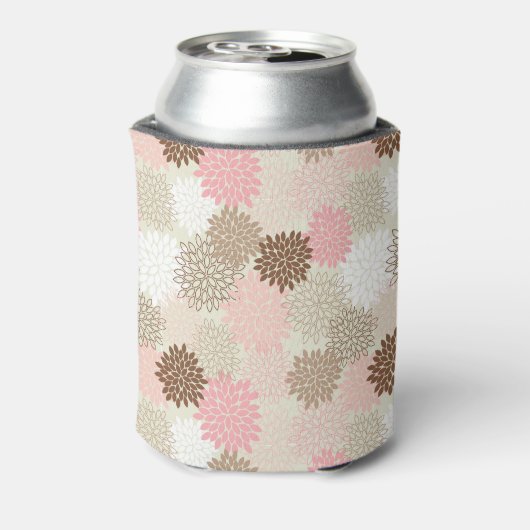 Roze en bruine maanpatroon blikjeskoeler (Blikje Achterkant)