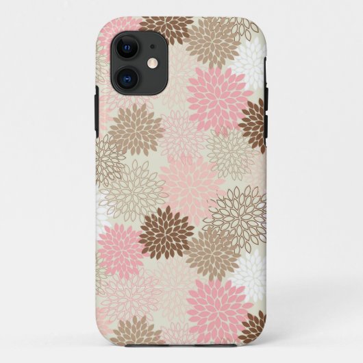 Roze en bruine maanpatroon Case-Mate iPhone case (Achterkant)