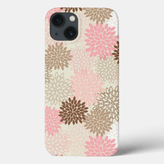 Roze en bruine maanpatroon Case-Mate iPhone case (Achterkant)