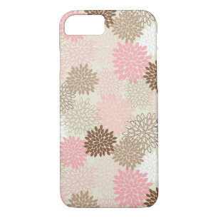 Roze en bruine maanpatroon 	iPhone 8/7 hoesje