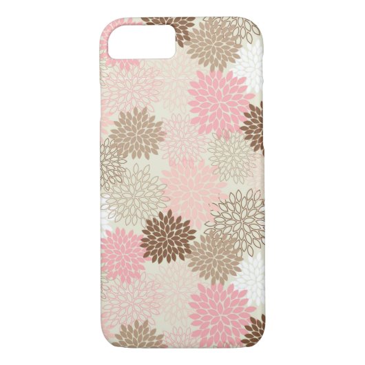 Roze en bruine maanpatroon Case-Mate iPhone case (Achterkant)