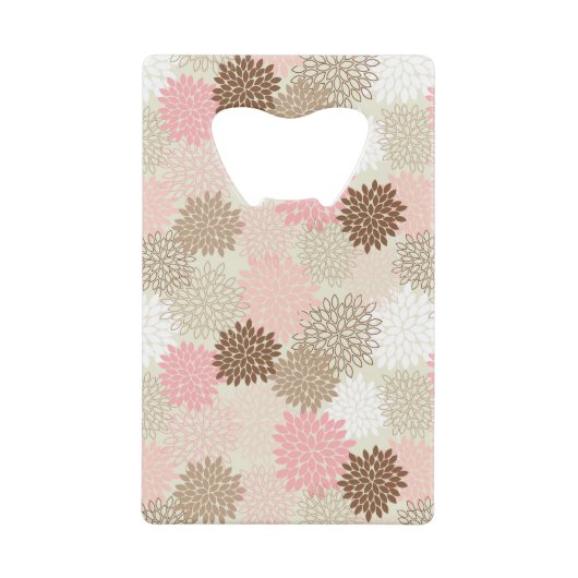 Roze en bruine maanpatroon creditkaart flessenopener (Voorkant)