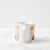 Roze en bruine maanpatroon espresso kop (Achterkant)