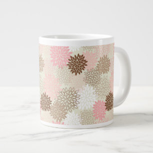 Roze en bruine maanpatroon grote koffiekop