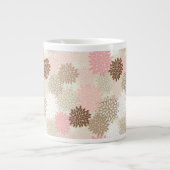 Roze en bruine maanpatroon grote koffiekop (Voorkant)