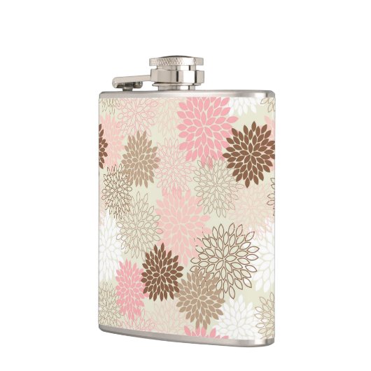 Roze en bruine maanpatroon heupfles (Links)