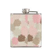 Roze en bruine maanpatroon heupfles (Achterkant)