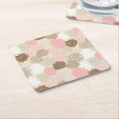 Roze en bruine maanpatroon kartonnen onderzetters (Schuin)