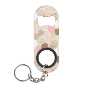Roze en bruine maanpatroon mini flessenopener