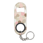 Roze en bruine maanpatroon mini flessenopener (Achterkant)