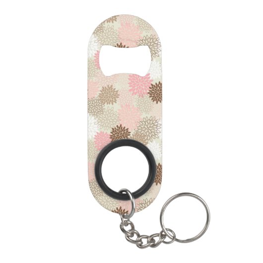 Roze en bruine maanpatroon mini flessenopener (Achterkant)