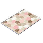 Roze en bruine maanpatroon notitieboek (Linkerzijde)