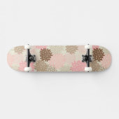Roze en bruine maanpatroon skateboard (Horizontaal)