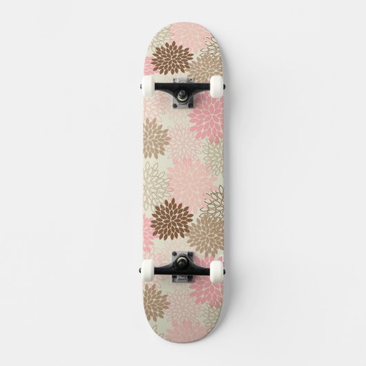 Roze en bruine maanpatroon skateboard (Voorkant)