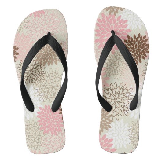 Roze en bruine maanpatroon teenslippers (Voetbed)