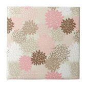 Roze en bruine maanpatroon tegeltje (Voorkant)