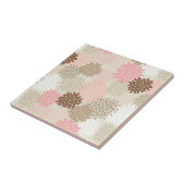 Roze en bruine maanpatroon tegeltje (Zijkant)