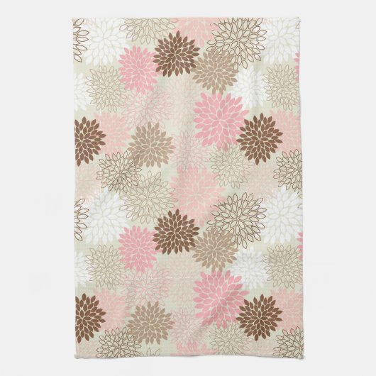 Roze en bruine maanpatroon theedoek (Verticaal)