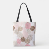 Roze en bruine maanpatroon tote bag (Achterkant)