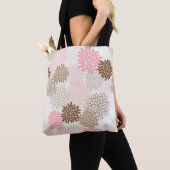 Roze en bruine maanpatroon tote bag (Dichtbij)