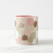 Roze en bruine maanpatroon tweekleurige koffiemok (Center)