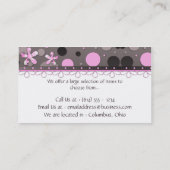 Roze en bruine meisjes Visitekaartjes (Achterkant)