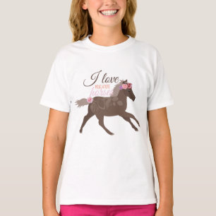 Roze en bruine miniatuurpaarden T-shirt