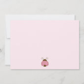 Roze en bruine Mod Ladybug Baby shower Kaart (Achterkant)