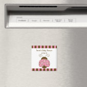 Roze en bruine modder Baby shower Magnet (Insitu (Vaatwasser))