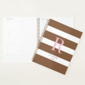 Roze en bruine monogram jaarplanner planner (Display)