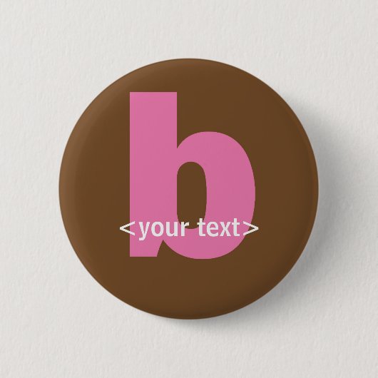 Roze en bruine monogram - letter B Ronde Button 5,7 Cm (Voorkant)