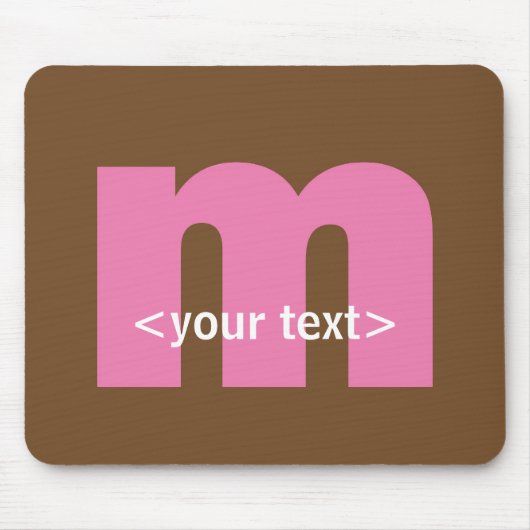 Roze en bruine monogram - letter M Muismat (Voorkant)