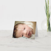 Roze en bruine olifanten baby meisje foto opmerkin notitiekaartje (Achterkant)