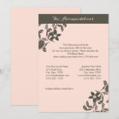 Roze en Bruine Paisley Bloemen Accommodaties Kaart (Voorkant / Achterkant)